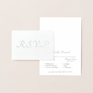 Formal Silver Foil II Grey RSVP Wedding Foil Card