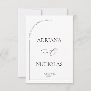 Formal Simple Arch Wedding Thank You Card