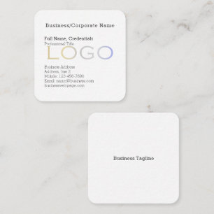 Formal Simple Business Logo Background Black White Square Business Card