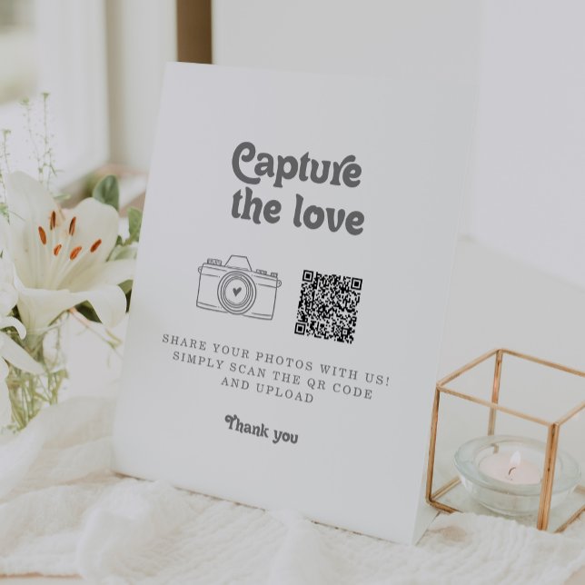 Formal Simple Capture the Love Wedding Pedestal Sign (Creator Uploaded)
