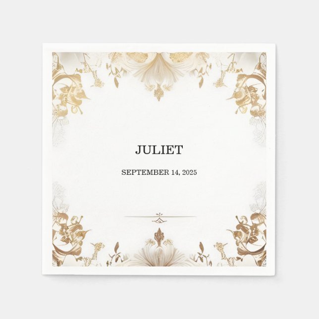 Formal Simple Classic Blank Bridal Shower Napkin (Front)