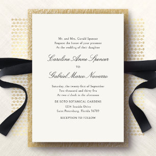 Formal Simple Classic Wedding Invitation