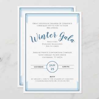 Formal Simple Corporate Winter Gala in Blue Invitation