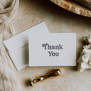 Formal Simple Flat Wedding Thank You Card