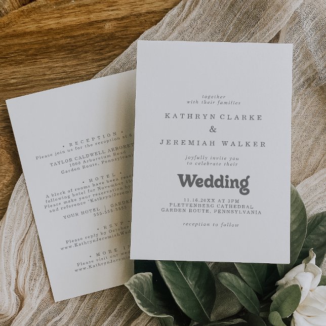 Formal Simple Front and Back Wedding Invitation (Creator Uploaded)