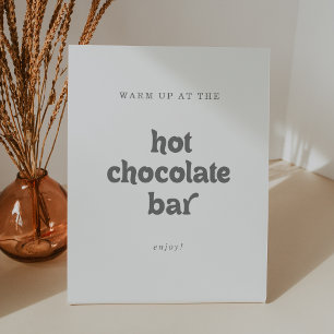 Formal Simple Hot Chocolate Bar Pedestal Sign
