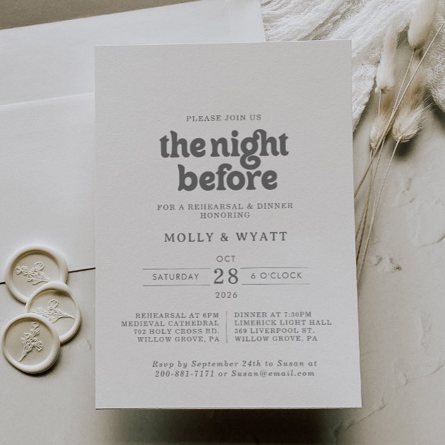 Formal Simple Night Before Rehearsal Dinner Invitation (Creator Uploaded)