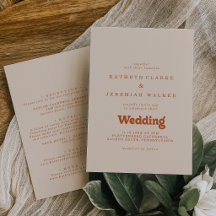 Formal Simple Terracotta Front and Back Wedding