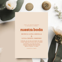 Formal Simple Terracotta Nuestra Boda Wedding