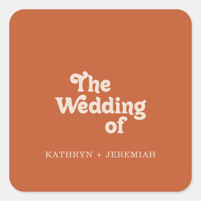 Formal Simple Terracotta Wedding Envelope Seals (Front)