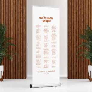 Formal Simple Terracotta Wedding Seating Chart Retractable Banner