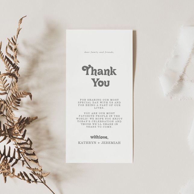 Formal Simple Thank You Place Card (Creator Uploaded)