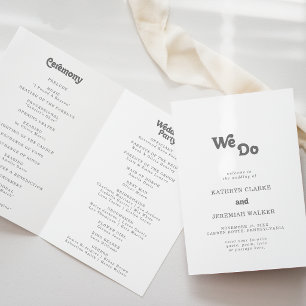 Formal Simple We Do Folded Wedding Programme
