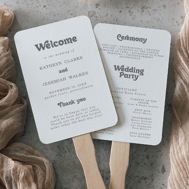 Formal Simple Wedding Program Hand Fan (Creator Uploaded)
