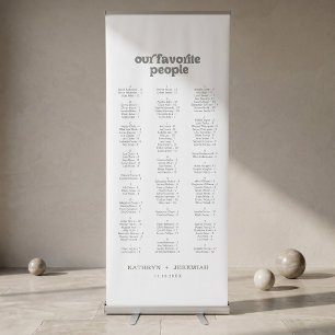 Formal Simple Wedding Seating Chart Retractable Banner