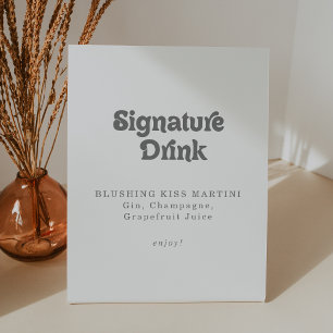 Formal Simple Wedding Signature Drink Pedestal Sign