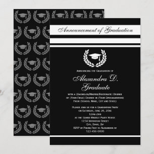 Formal Stripes College High School Graduation Invitation