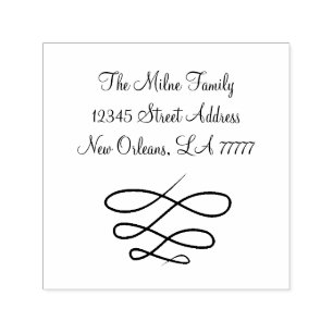 Formal Swirly Line - Self-Inking Address Stamp