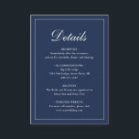 Formal Traditional Elegant Navy Blue Wedding Enclosure Card<br><div class="desc">Traditional style navy blue wedding enclosure card featuring a simple design with "Details" in an elegant calligraphy inside of a thin border.  The template allows ample room for you to share important information about your special day.  This classic design is perfect for a formal wedding.</div>