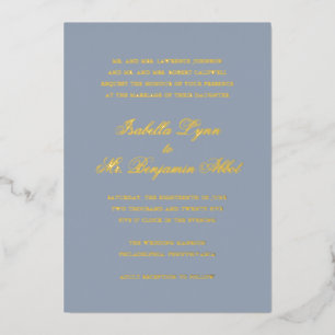 Formal Traditional Gold Dusty Blue Wedding