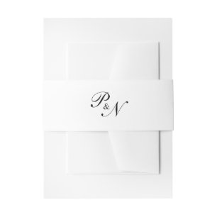 Formal Traditional Monogram Elegant Wedding Invitation Belly Band