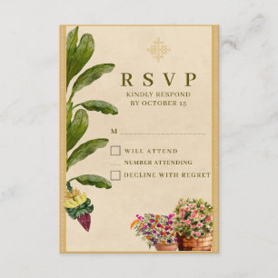 Formal Traditional Wedding RSVP Card Elegant