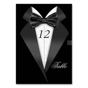 Formal Tuxedo Black Table Number Seating Place