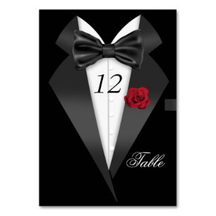 Formal Tuxedo Black Table Number Seating Place 2