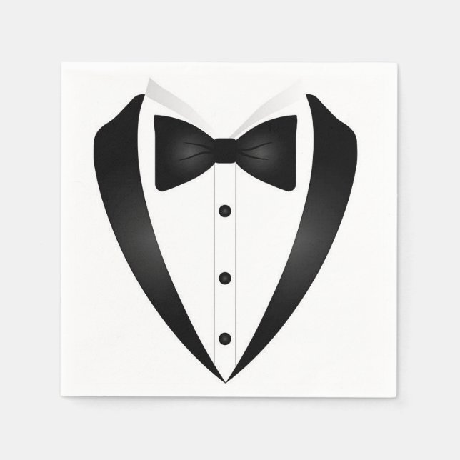 Formal Tuxedo Cocktail Napkin (Front)