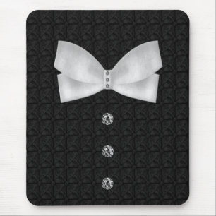 Formal Tuxedo Rhinestone Bow tie  Wedding Mouse Mat