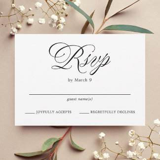 Formal Typography Wedding RSVP Card
