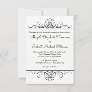 Formal Vintage Flourish - 3x5 Wedding Invitation