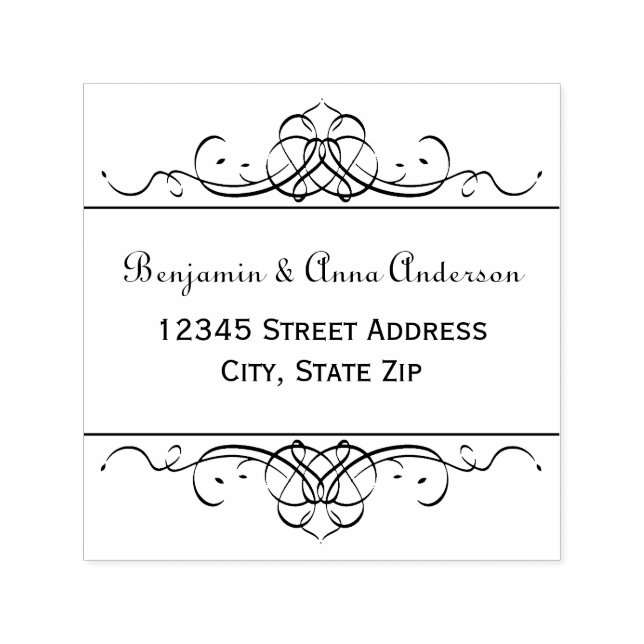 Formal Vintage Flourish -Self Inking Address Stamp (Design)