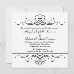 Formal Vintage Flourish - Wedding Invitation
