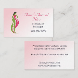 Formal Wear Ballgown Hire Rental Business Card