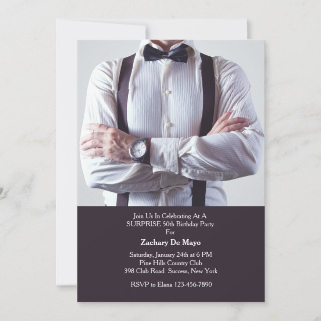 Formal Wear Men's Birthday Party Invitation (Front)