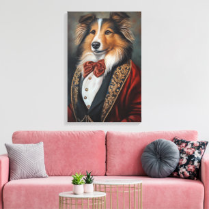 Formal Wear Tuxedo Shetland Sheepdog   Sheltie Canvas Print