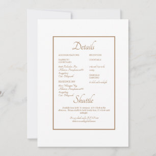 Formal Website Wedding Detail White Gold Text Invitation