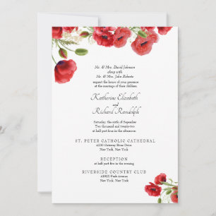 Formal Wedding Flora Invitation Both Parents