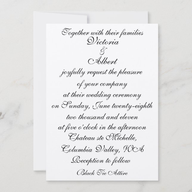 FORMAL WEDDING INVITATION (Front)