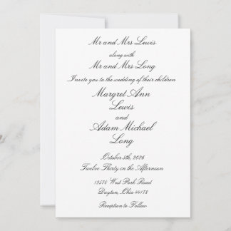 Formal Wedding Invitation