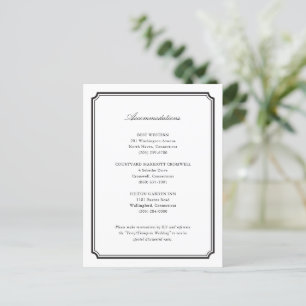 Formal Wedding Invitation Accommodations Card