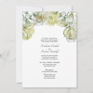 Formal Wedding  Invitation White Floral