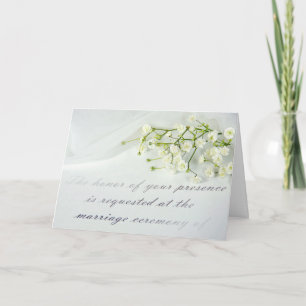formal wedding invitation with baby's breath