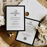 Formal Wedding Invitation with RSVP QR Code<br><div class="desc">Simplify your wedding planning with this elegant all-in-one invitation featuring a built-in QR code for easy RSVPs. This classic luxe design is perfect for formal old money weddings, black-tie events, and modern celebrations. The scannable QR code and sleek layout make it both practical and sophisticated. Fully customisable with your wedding...</div>