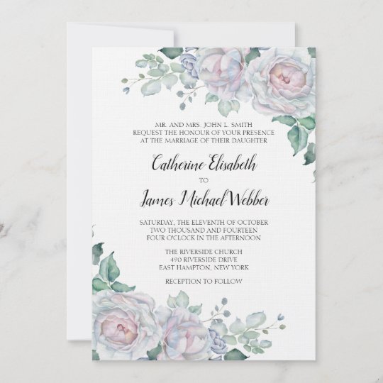 Formal Wedding Invitation Wording Bride's Parents Zazzle.co.uk
