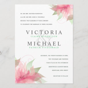 Formal Wedding Invitations Stargazer Pink & White