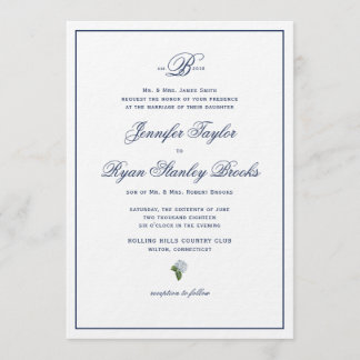Formal Wedding Invite Hydrangea