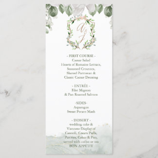 Formal Wedding Menu with Thank you Card included