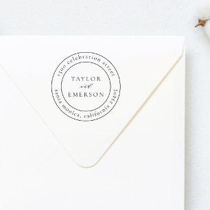 Formal Wedding Names & Round Return Address Self-inking Stamp